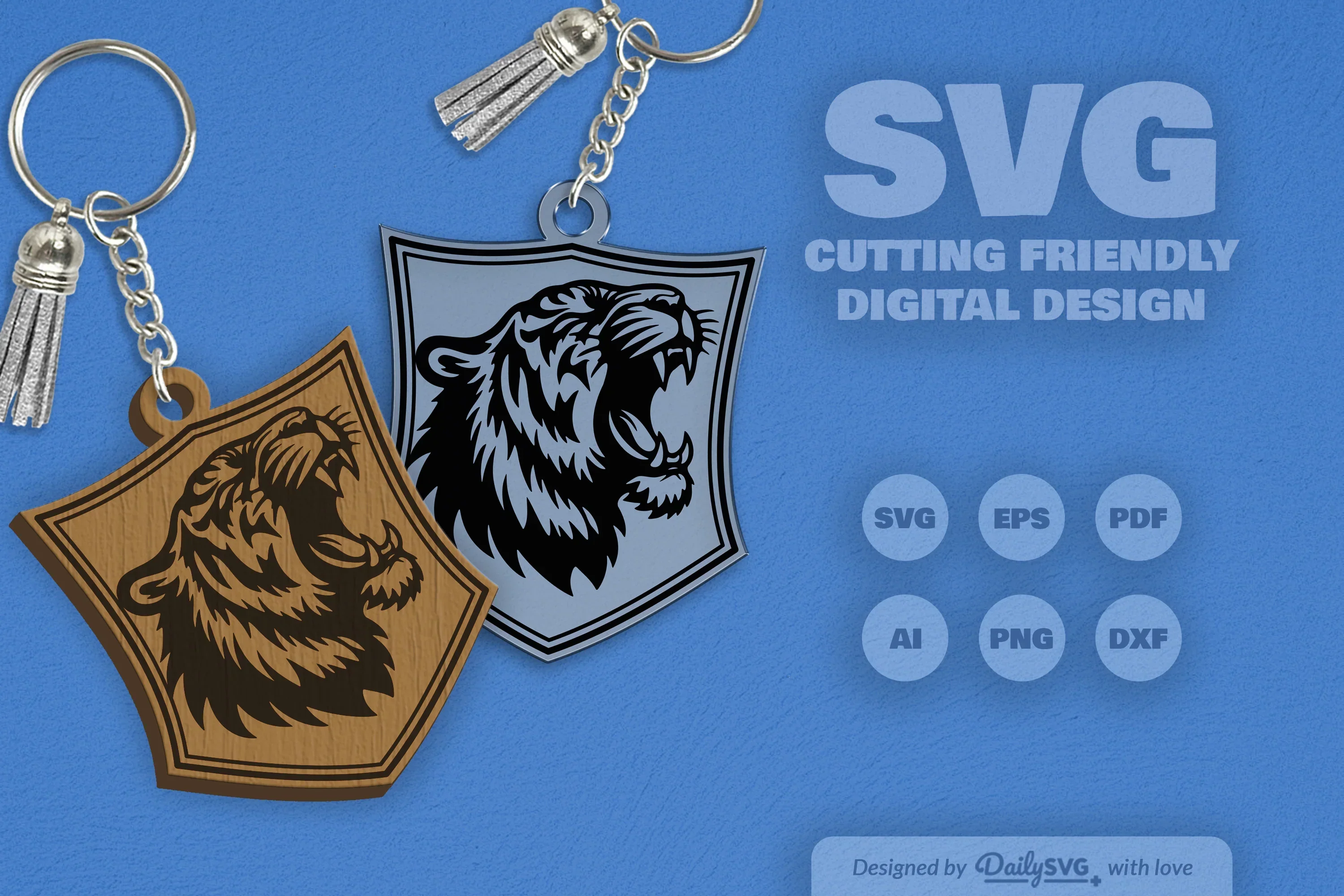 Wild Animal Keychain SVG Bundle - Image 2