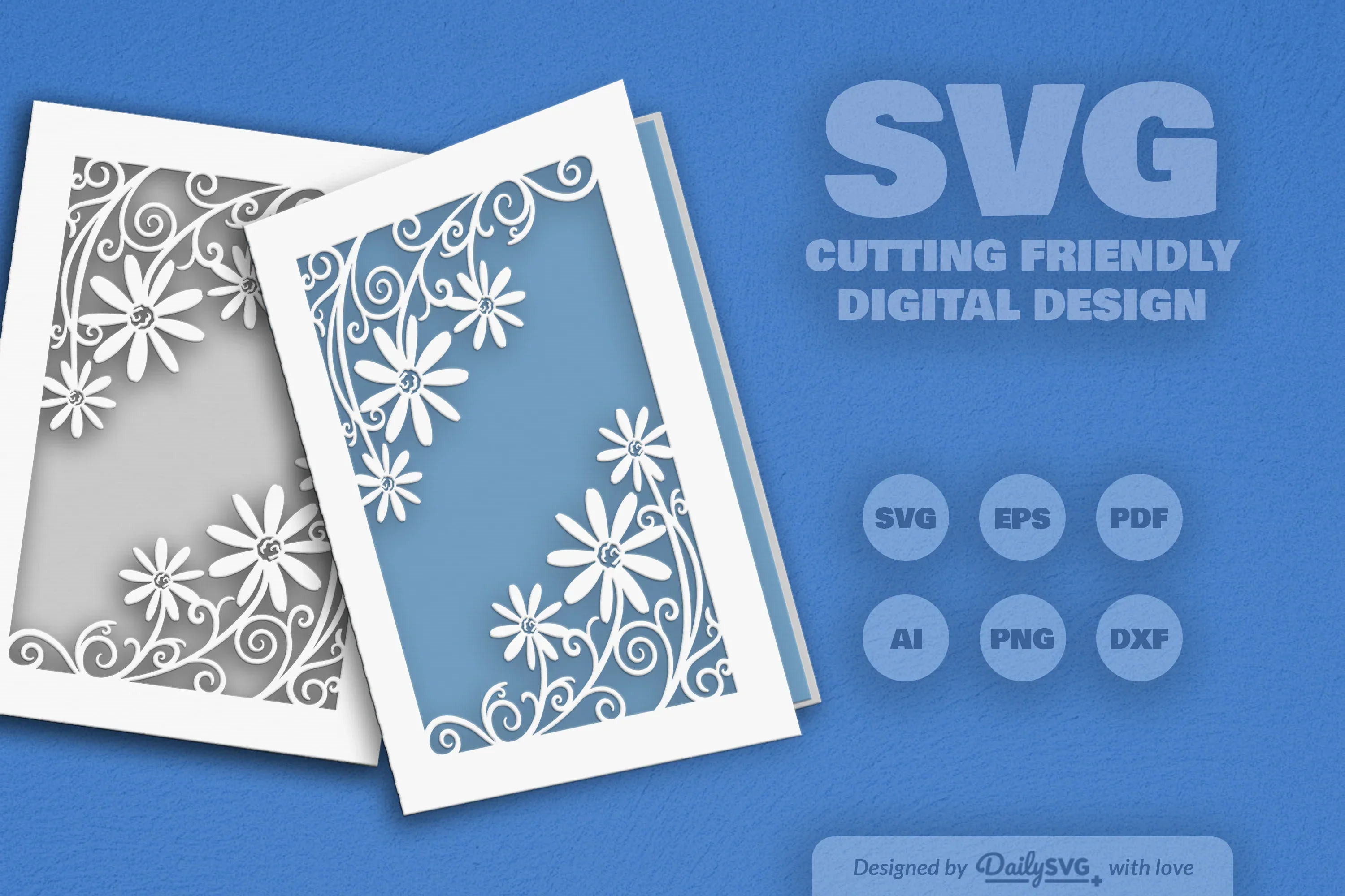 Wild Floral Cutaway Card Paper Cut SVG Bundle - Image 2