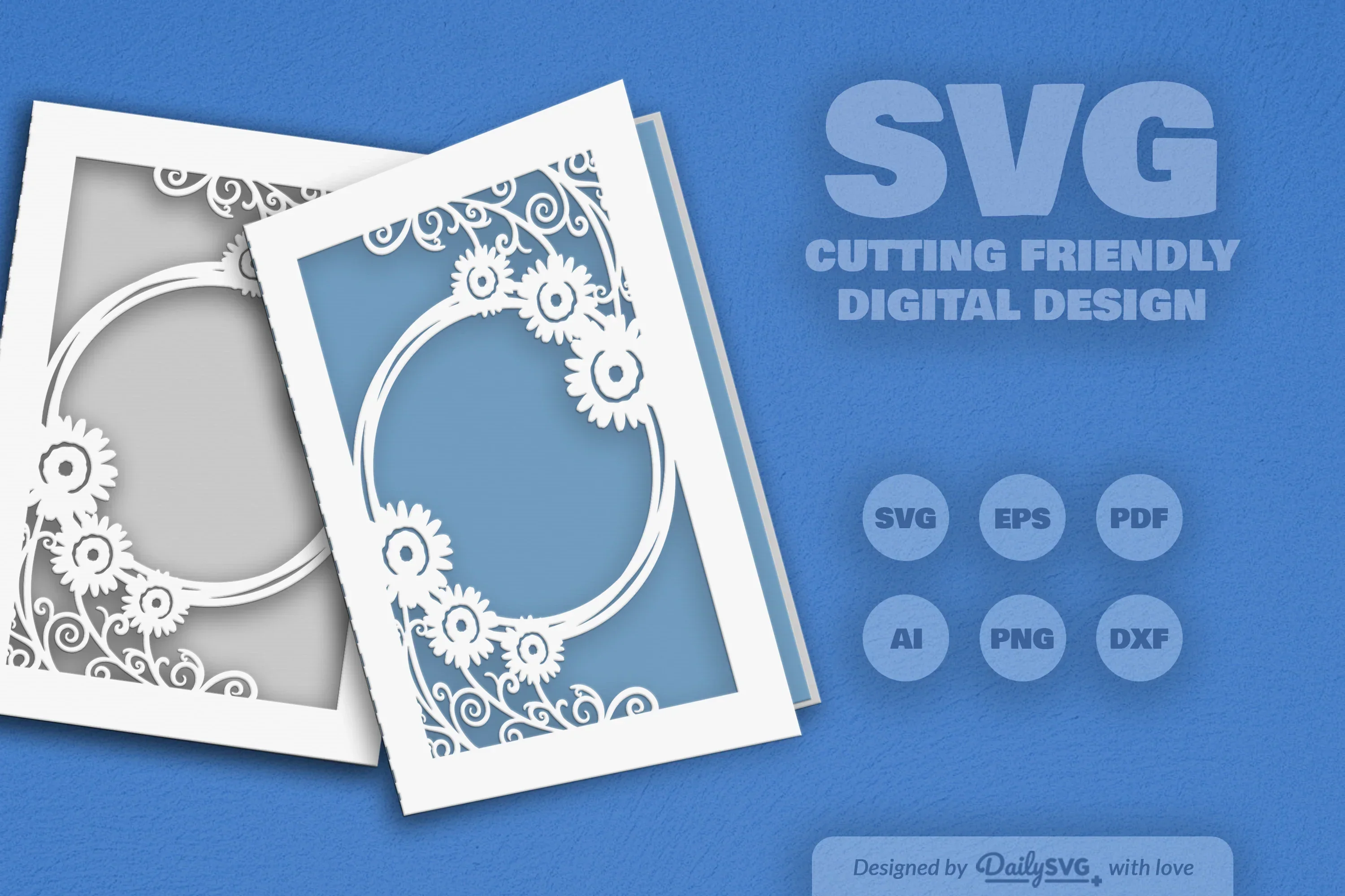 Wild Floral Cutaway Card Paper Cut SVG Bundle - Image 2