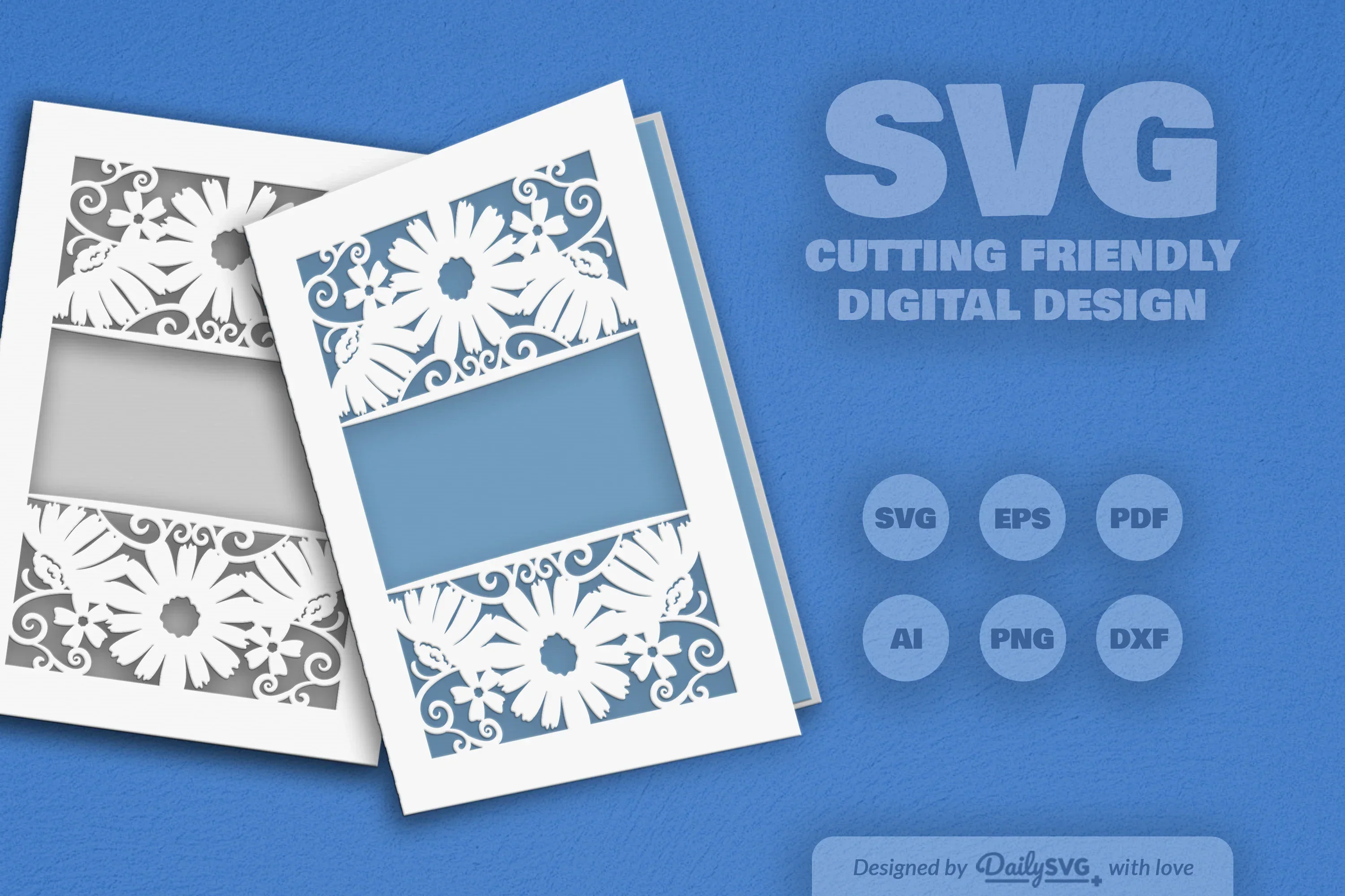 Wild Floral Cutaway Card Paper Cut SVG Bundle - Image 2