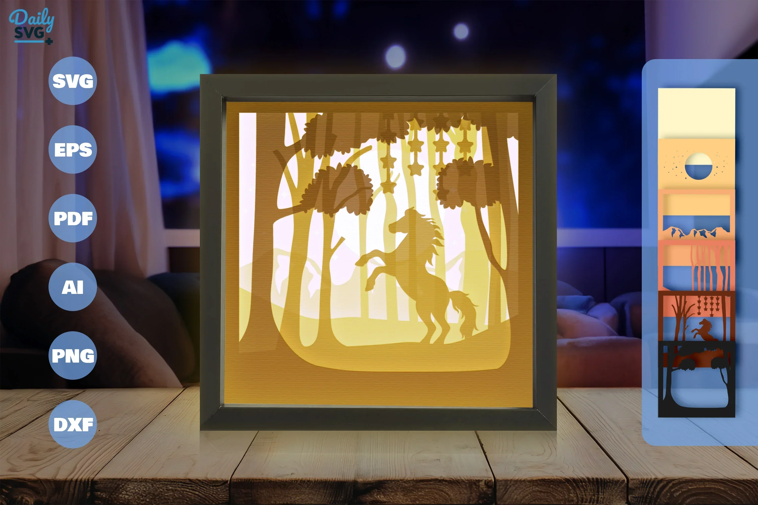 Wild Horse Forest Papercut SVG Bundle - Image 3