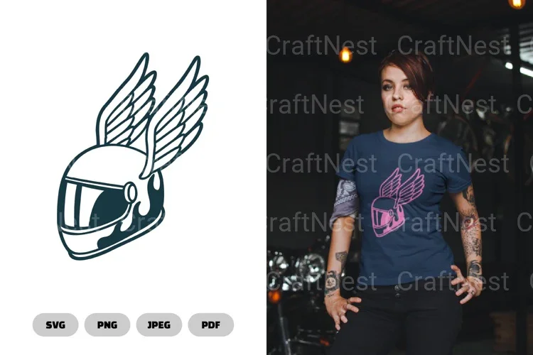 Winged Racer Helmet SVG Bundle