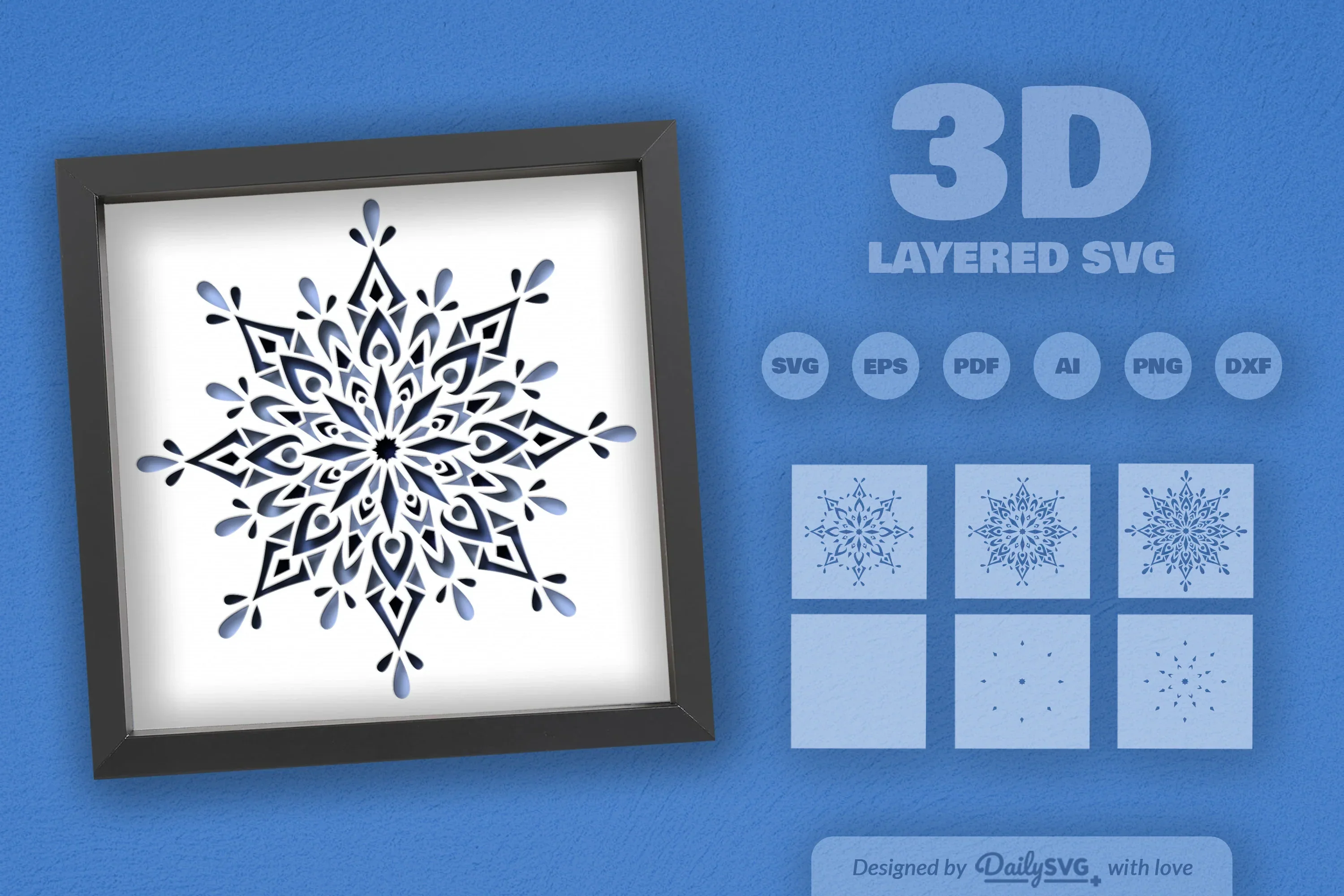 Winter Mandala Papercut SVG Bundle - Image 2