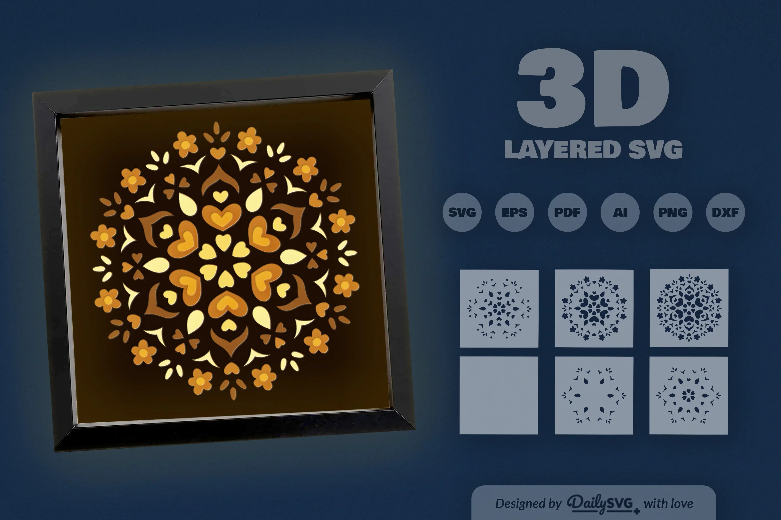 Winter Mandala Papercut SVG Bundle - Image 3