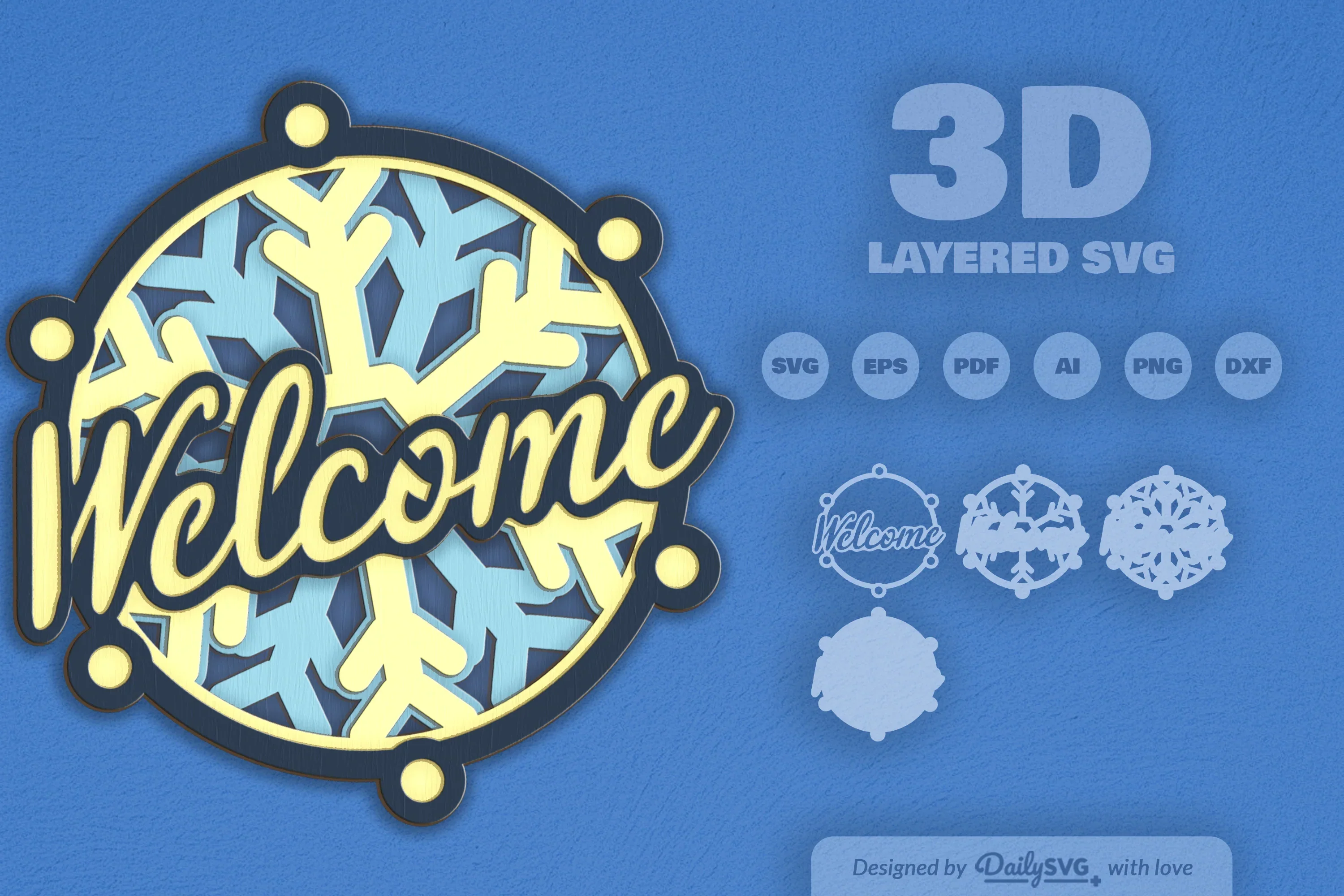 Winter Snowflake Laser Cut SVG Bundle - Image 2