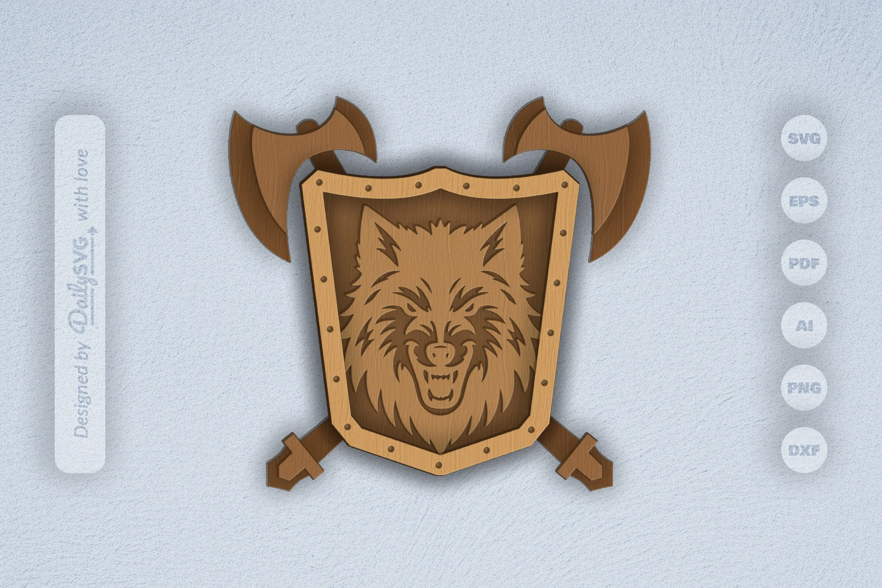 Wolf Shield Laser Cut SVG Bundle