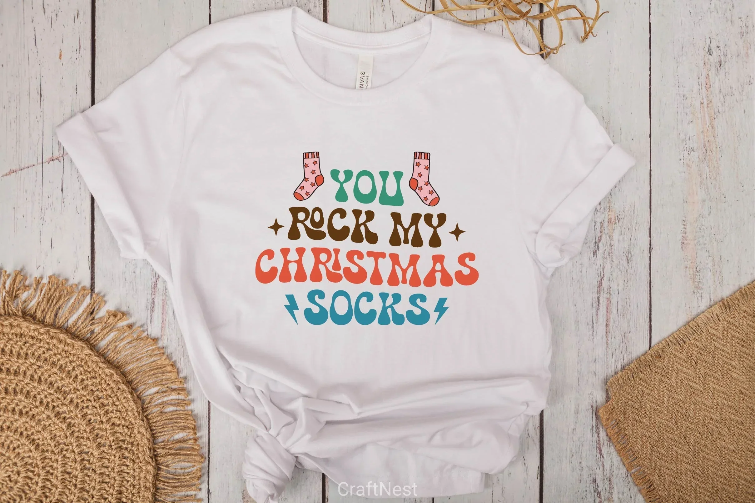You Rock My Christmas Socks SVG Bundle - Image 3